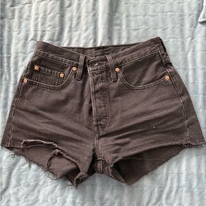 Levi's Black Jean Shorts Distressed Cut-Off Style